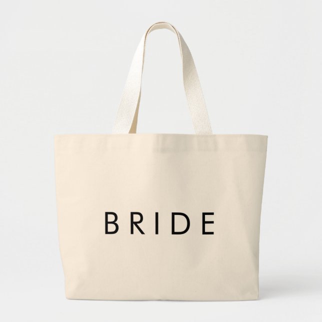 Grand Tote Bag Mariée Mariage réutilisable naturelle (Devant)