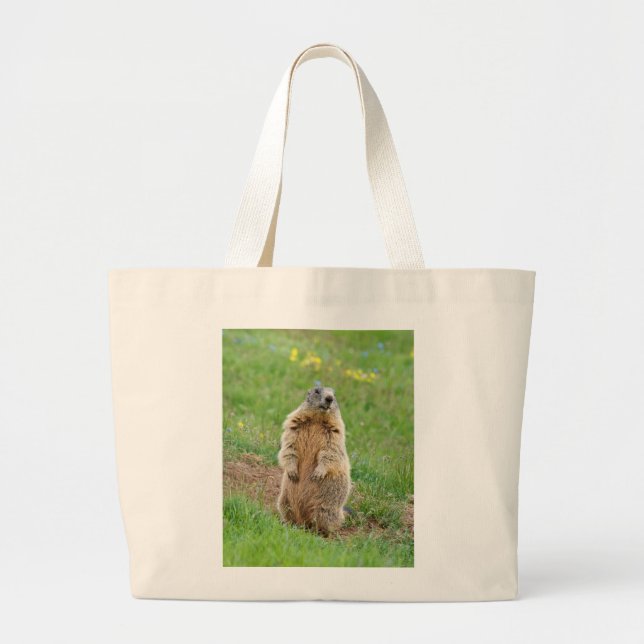 Grand Tote Bag Marmotte de sentinelle (Devant)