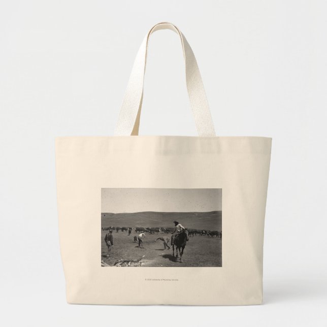 Grand Tote Bag Marquage à chaud de cowboys (Devant)