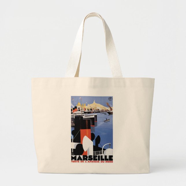 Grand Tote Bag Marseilles Poster (Devant)