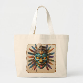 Grand Tote Bag Masque de guerrier Aztec Jaguar | Muay Thai Tribal