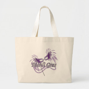 Grand Tote Bag Masque Mardi Gras Violet