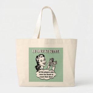 Grand Tote Bag Matrices drôles - je voudrais remercier