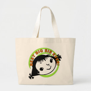 Grand Tote Bag Meilleure grande soeur jamais rétro