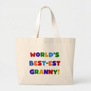 Grand Tote Bag Meilleures couleurs vives de mamie au monde