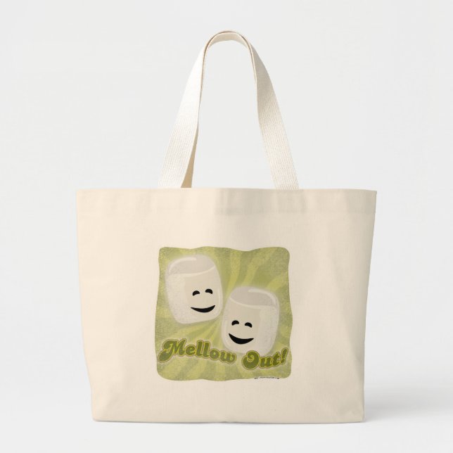 Grand Tote Bag Mellow Out Fun Marshmallow Caractère Toon (Devant)
