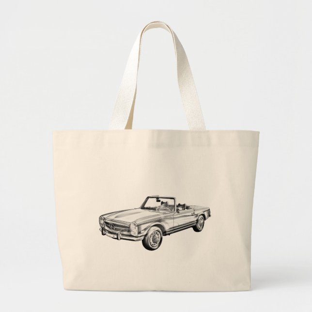 Grand Tote Bag Mercedes Benz 280 SL Illustration convertible (Devant)
