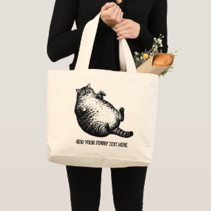 Grand Tote Bag Mère de chat, je ne suis que peau et os pour l'ama