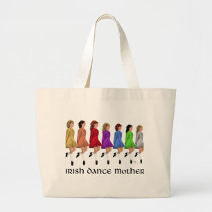 Grand Tote Bag Mère de danse step Irlandaise - Ligne Arc-en-ciel