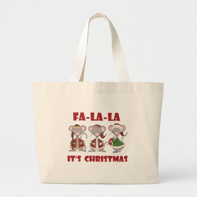 Grand Tote Bag Mice Fa La Christmas T-shirts et cadeaux (Devant)