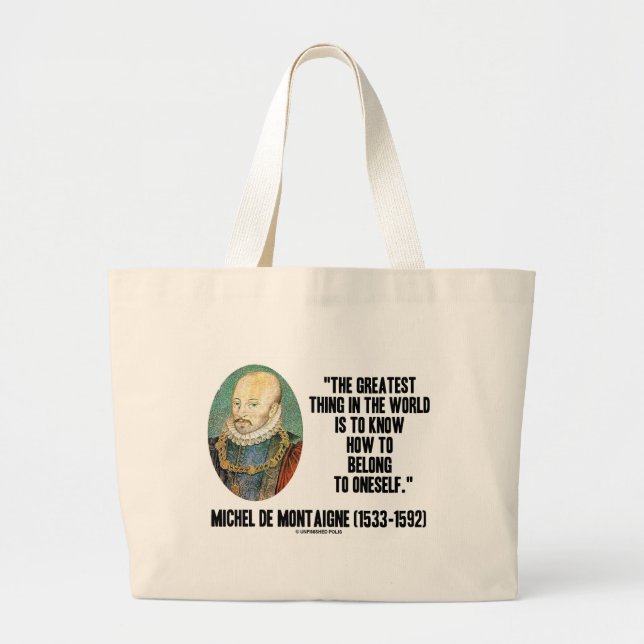 Grand Tote Bag Michel de Montaigne comment appartenir à se (Devant)
