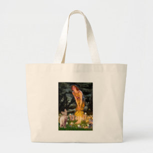 Grand Tote Bag MidEve - Chat Sphynx crème