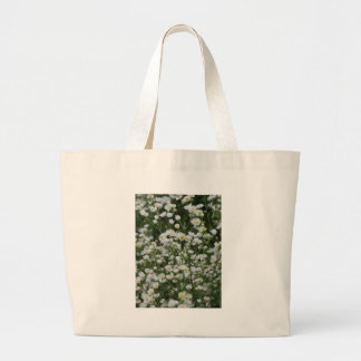 Grand Tote Bag Mini blanc et jaune petite Fleurs d'aster
