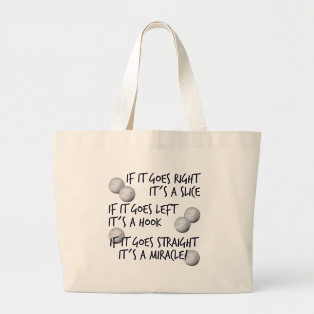 Grand Tote Bag Miracle jouant au golf (Devant)