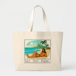 Grand Tote Bag Mode de vie : Surfer. Se détendre. Recommencer.