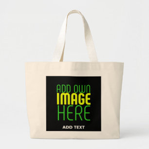 GRAND TOTE BAG MODÈLE DE TEXTE D'IMAGE NOIRE SIMPLE ET MODERNE