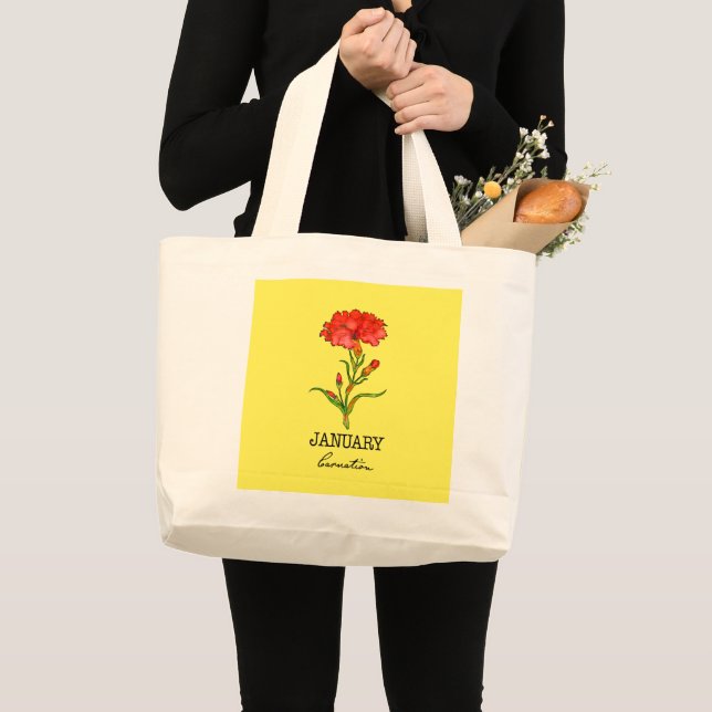 Grand Tote Bag Mois de naissance Janvier (Devant (produit))