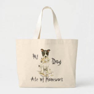 Grand Tote Bag Mon Chien Canadien A Mangé Mes Devoirs