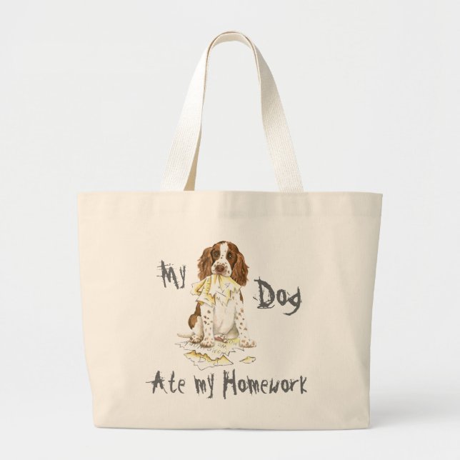 Grand Tote Bag Mon Espagnol Springer Anglais A Mangé Mes Devoirs (Devant)