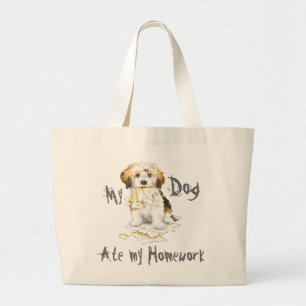 Grand Tote Bag Mon Havanais Mange Mes devoirs