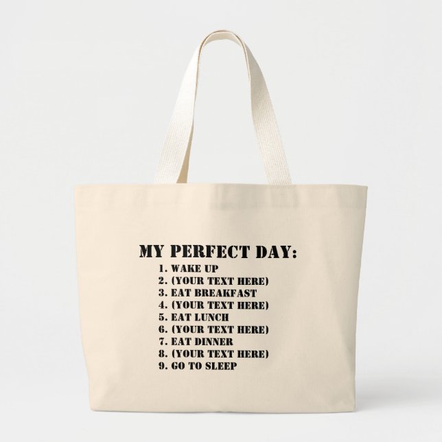 Grand Tote Bag Mon jour parfait (Devant)