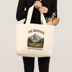 Grand Tote Bag Montagne de la création de Dieu chrétien