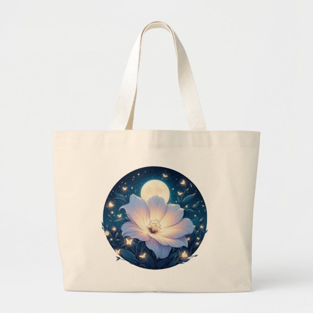 Grand Tote Bag Moon Flower Design (Devant)