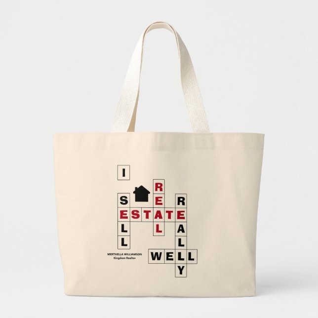 Grand Tote Bag Mot de passe élégant Je VENDS IMMOBILIER Personnal (Devant)