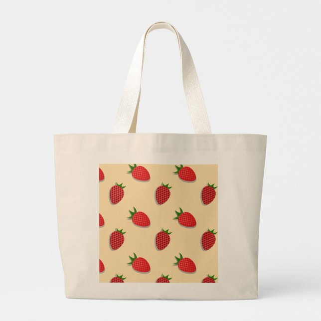 Grand Tote Bag Motif de fraises pour les fruits à l'été bonnes vi (Dos)