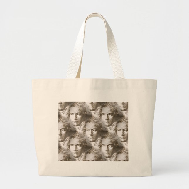 Grand Tote Bag Motif de portrait Beethoven (Devant)