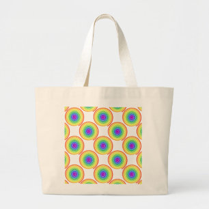 Grand Tote Bag Motif de spirale arc-en-ciel