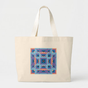 Grand Tote Bag Motif de surface composée 3 en bleu et violet