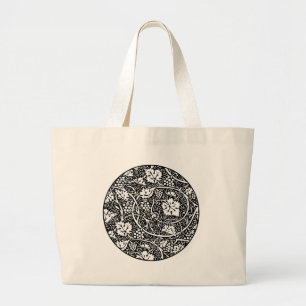 Grand Tote Bag Motif de vigne de raisin noir et blanc de William