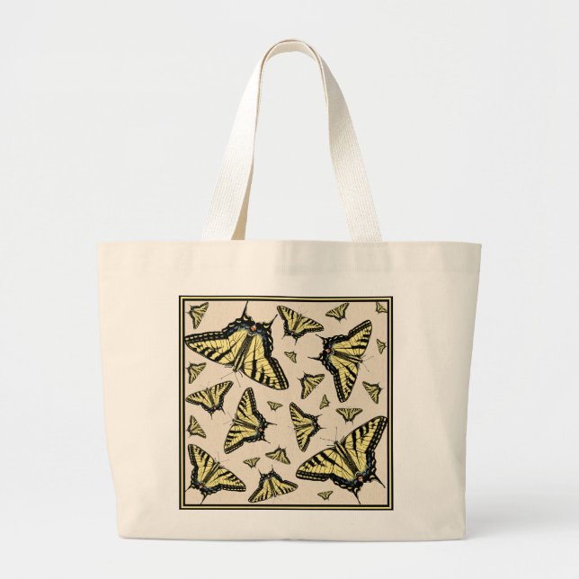 Grand Tote Bag Motif des papillons Southwest Yellow Swallowtail (Devant)