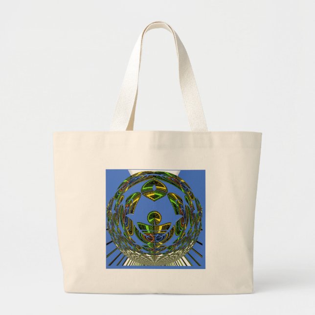 Grand Tote Bag Motif moderne vintage (Devant)