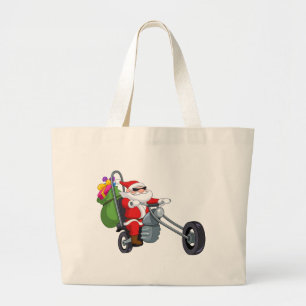Grand Tote Bag motocycliste santa claus