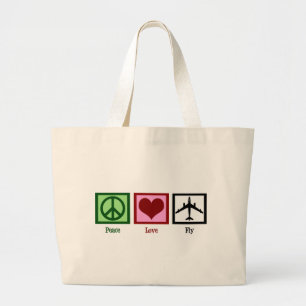 Grand Tote Bag Mouche d'amour de paix