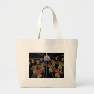 Grand Tote Bag Mouches à fruit dansant sous la boule de disco