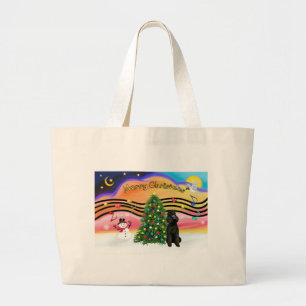 Grand Tote Bag Musique de Noël 2 Poodle-Black Standard