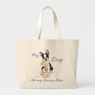 Grand Tote Bag My Boston Terrier Ate My Lesson Plan