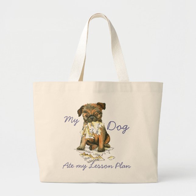 Grand Tote Bag My Brussels Griffon Mat My Lesson Plan (Devant)