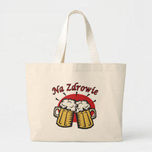 Grand Tote Bag Na Zdrowie Toast Avec Mugs De Bière