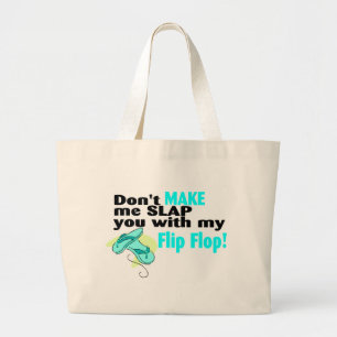 Grand Tote Bag Ne m'incitez pas à vous gifler avec ma bascule