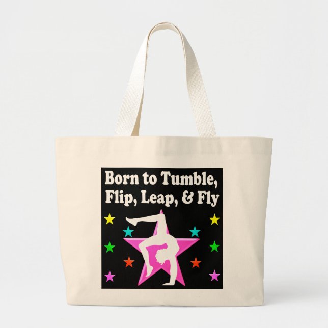 GRAND TOTE BAG NÉ POUR ÊTRE UN CHAMPION DE GYMNASTIQUE (Devant)