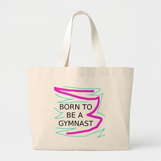 Grand Tote Bag Né pour être un Gymnaste (Devant)