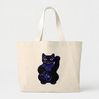 Grand Tote Bag néon de bleu de neko de maneki