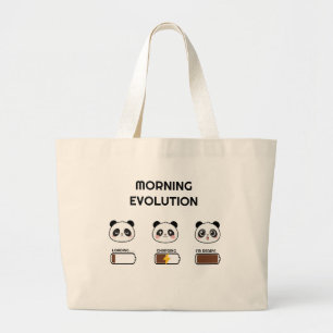 Grand Tote Bag Niveau de humeur kawaii de Panda Progression Art d