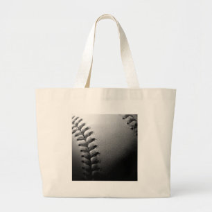 Grand Tote Bag Noir et blanc Gros plan de base-ball
