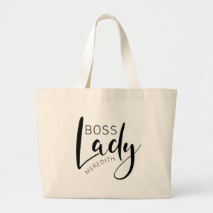 Grand Tote Bag Nom personnalisé Boss Lady Logo