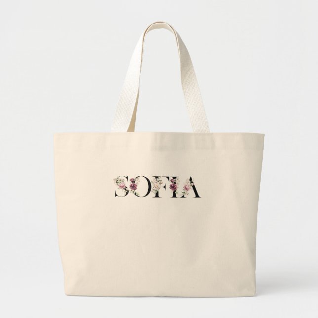 Grand Tote Bag Nom Sofia. (Devant)